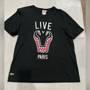 [7/US:L]Lacoste Live Paris Black w/ Alligator Head S/S Shirt